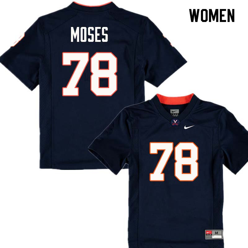 Women #78 Morgan Moses Virginia Cavaliers College Football Jerseys Sale-Navy - Click Image to Close